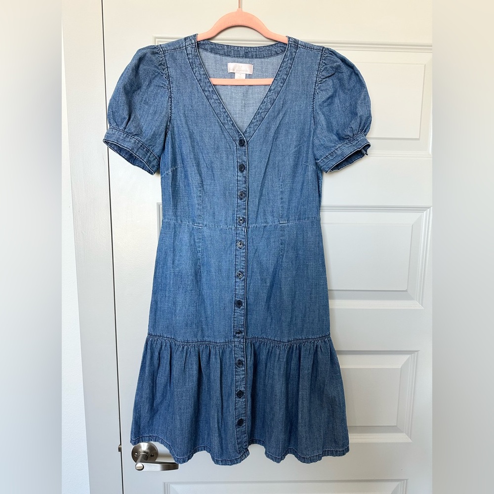 RACHEL PARCEL CHAMBRAY SHIRT DRESS